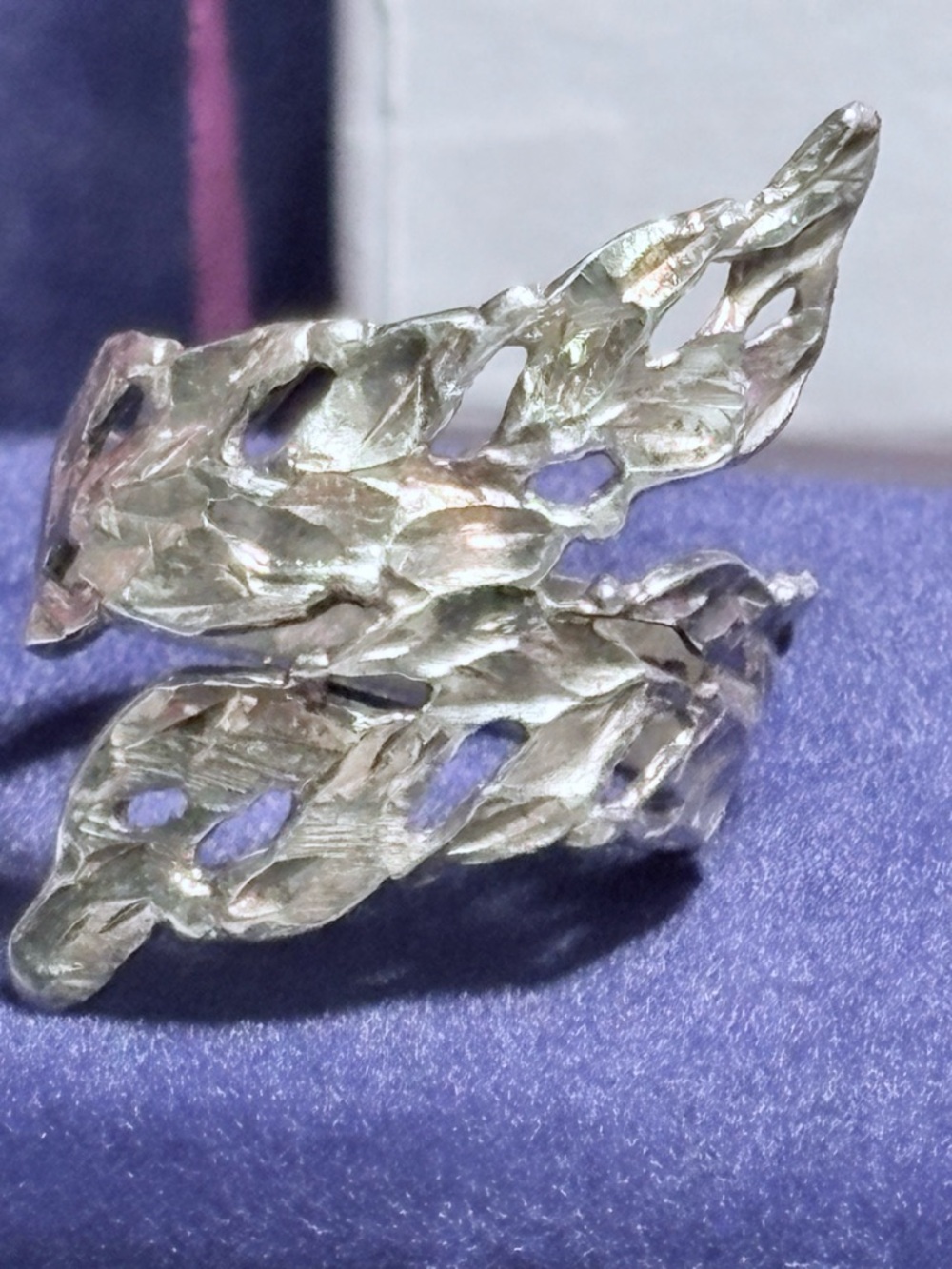 Elegant Sterling 925 Silver Leaf Women's ring